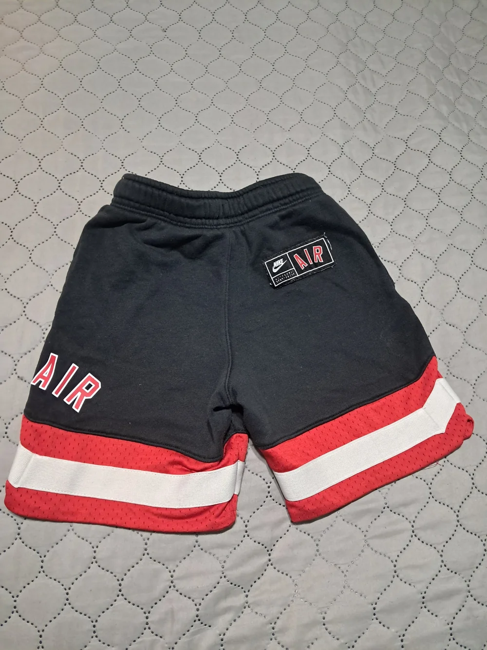 Nike Black Jogger Shorts with Red and White Stripes